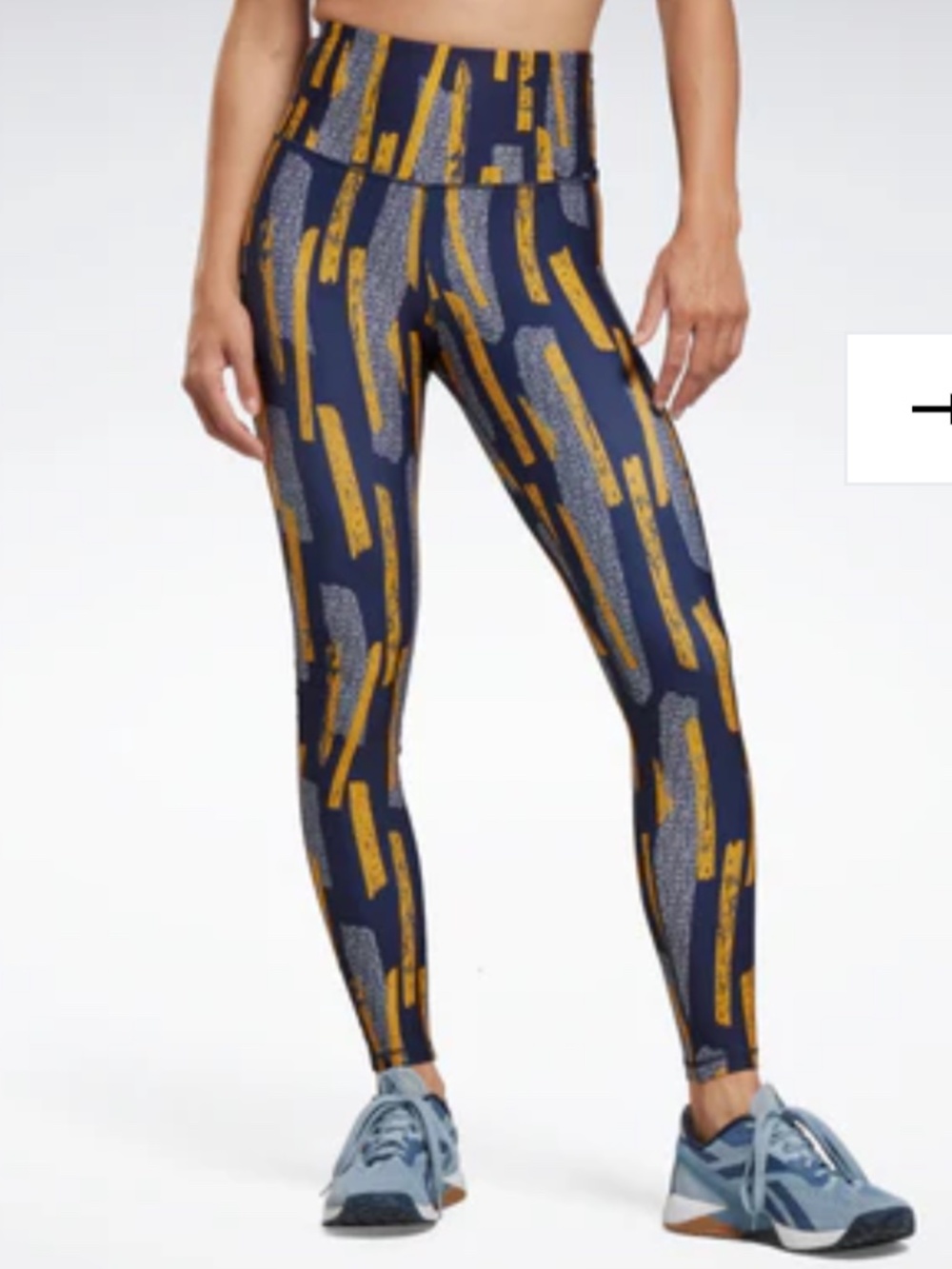 NWOT Reebok MYT Allover Print Leggings in Vecnav Full-Length High-Rise Small
